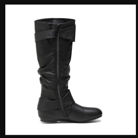 DREAM PAIRS Boots Women's 8.5 Black Knee High Low Hidden Wedge Boots - Picture 1 of 9